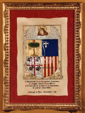 Escudo de Aragón antiguo  con texto