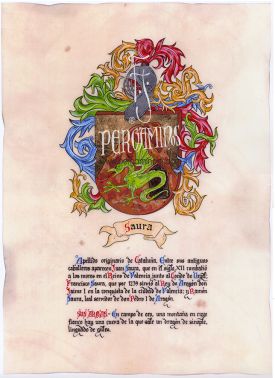 Escudo heráldico con texto