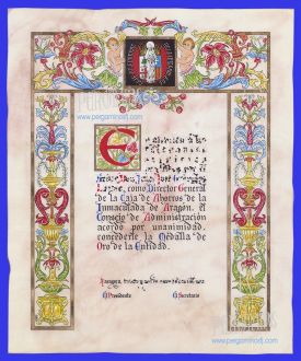 DIPLOMA DE LA “MEDALLA DE ORO DE LA CAJA DE AHORROS DE LA INMACULADA”, (CAI)