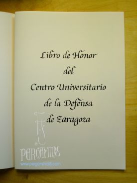 Título de un libro de honor o de firmas